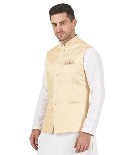 Image of Badoliya & Sons Men's Brocade Zari Nehru Jacket /Waist Coat