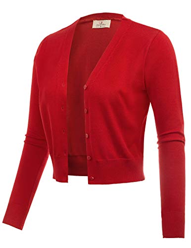 GRACE KARIN 2 Pack Open Front Cropped Bolero Jacket Sweater Red White Blue Size M ZH51-6
