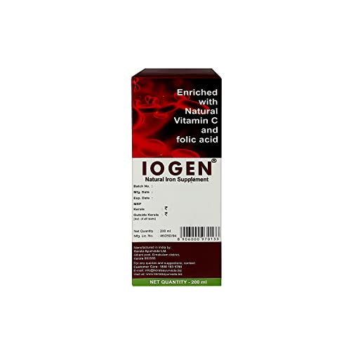 Kerala Ayurveda Iogen Syrup 200ml | Natural Iron Supplement | Ayurvedic Iron Tonic for Anaemia, Hemoglobin Booster, Liver Health Support, Weight Management, Reduces Fatigue & Improves Digestion
