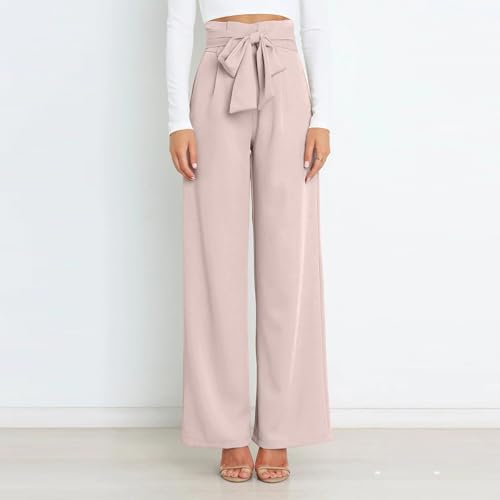 Dress Pants Women High Waisted Straight Leg Wide Leg Dress Pants Business Casual Trousers with Removable Belt Pant3