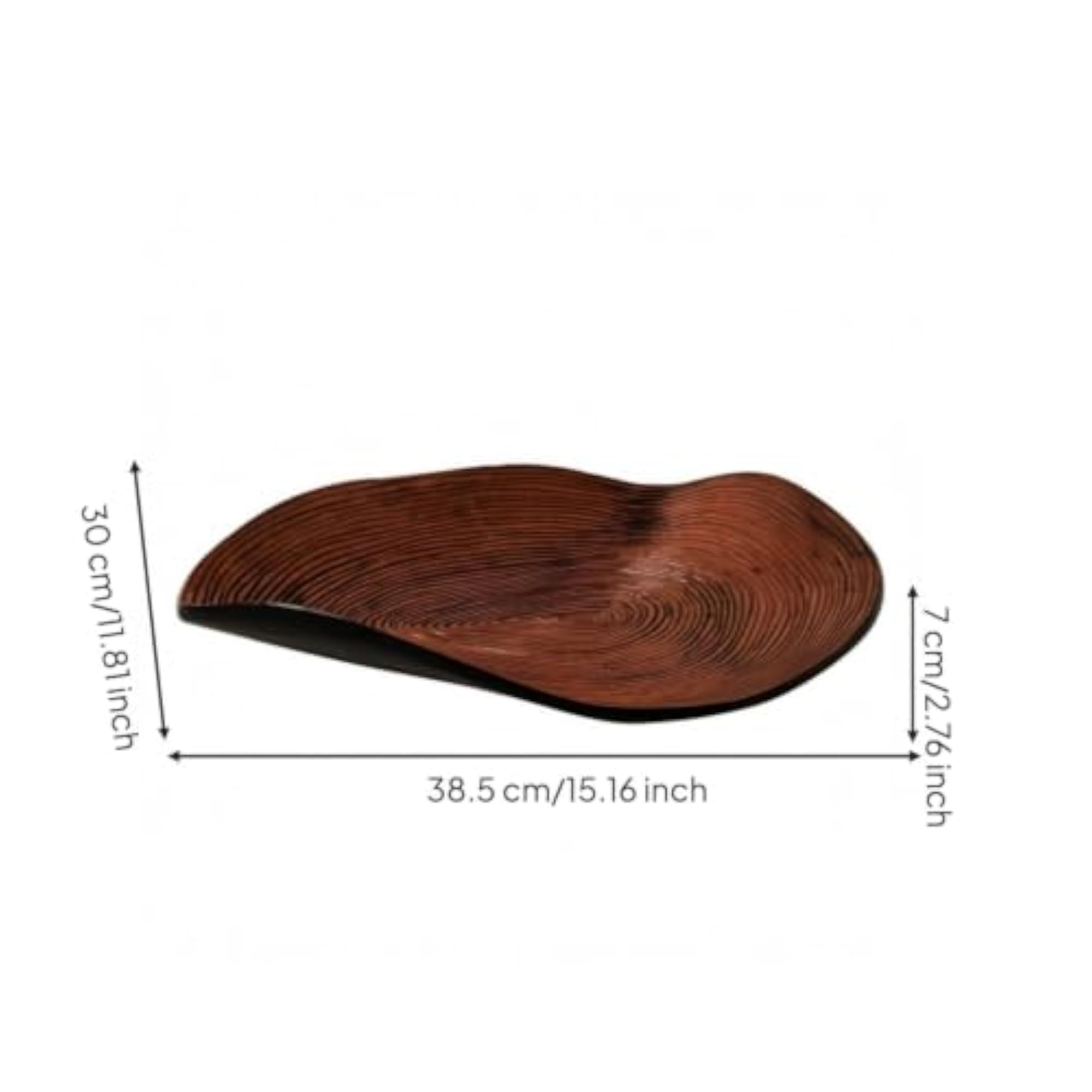 Woodgrain-Style Organic Shape Oval Tray for Coffee Table