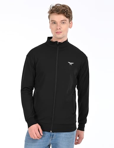 Image of HALFSPACE Men's Lycra Jacket - Lightweight Stretchable Sports & Gym Jacket with Zipper Pockets - Full Sleeve Activewear for Casual & Running