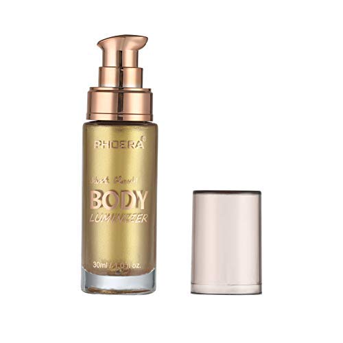 Liquid Illuminator, Firstfly Body Highlighter Makeup Smooth Shimmer Glow Liquid Foundation for Face & Body (#02 Metallic Gold)