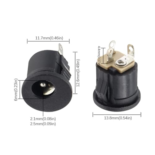 Conector DC-022K hembra 5.5x2.1mm para panel, pack de 100 unidades 7