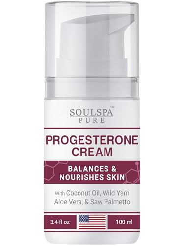 SOULSPA PURE Progesterone Cream for Women - Phytoestrogen Complex with Wild Yam & Coconut Oil