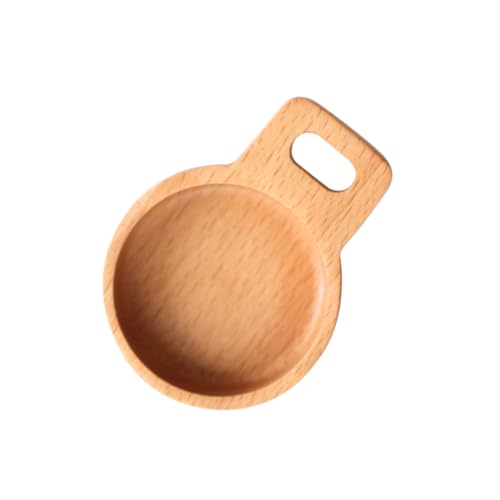 DECHOUS 2Pcs Snack Sauce Dishes Beech Small Dinner Plates with Handle for Appetizers Seasoning and Dipping Round for Home Kitchen Parties