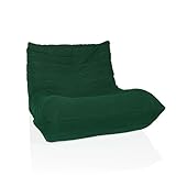 hjh LIVING Sitzsack Bodensofa mit Rückenlehne SITZOLO Bequemer Bodenstuhl Sessel für Schlafzimmer Wohnzimmer, Cord-Stoff Dunkelgrün