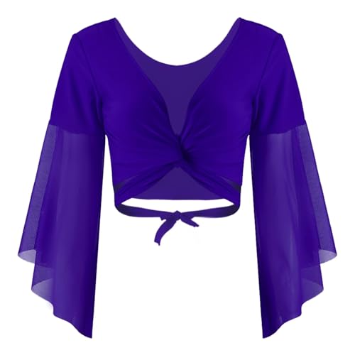 Sexy Bauchtanz Crop Top Tanzen Schnürbluse Top BH Dancewear Kostüme für Performance-Kostüm Bauchtanz(Clear)
