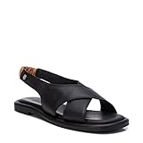 Suela antideslizante CARMELA 68528, Sandalias Planas Mujer, Negro, 39 EU