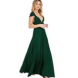 JET-BOND Night Dress Multi-Way Wrap Camisoles Halter Floor Long Dress High Elasticity FS41 (S, Green)