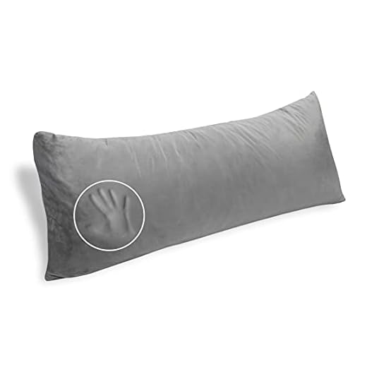 Milliard Full Body Pillow - Shredded Memory Foam with Washable Cover - Long, Hypoallergenic, Firm Hug Pillows for Side and Back Sleepers (54in, Grey Velour)