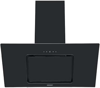 Cookology 90cm Angled Glass Cooker Hood - A++ Energy Rated - Black [Energy Class A++]