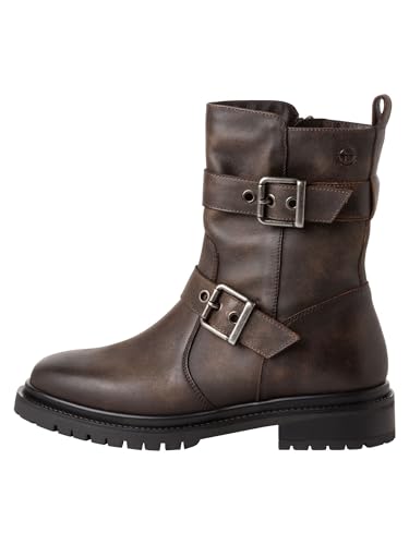 Tamaris Damen Stiefelette Leder bequem; CIGAR, EU 39 – Ansicht 4