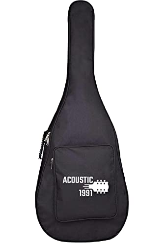 Acoustic 1991 Nylon Durable Padded Guitar Portable, Black Cover Bag Case For Yamaha & All Other Brands, Jumbo & All Size Of Acoustic Guitar, 4Mm Padded Gig Bag(Gc001)
