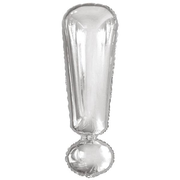 Amscan 9909603 9909603 - Pallone in lamina con marchio esclamativo SuperShape, colore: Argento