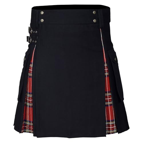 Falda escocesa para hombre roja y negra talla XXL tradicional de las Tierras Altas