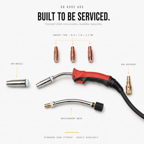 Image of 25AK MIG Welding Torch - 3M Heavy Duty Cable, MIG /MAG Welding Gun with Euro Connector, Ergonomic Grip, Durable Torch for Industrial Welding