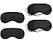 TingDongWei 4 St&uuml;ck Schlafmaske, Ultraweiche Augenmaske mit verstellbarem Gummiband f&uuml;r M&auml;nner und Frauen, Tragbare Schlafbrille f&uuml;r Pause Reisen (Schwarz)