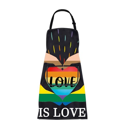 Lgbtq grembiule da cucina con tasche e scritta love is love pride