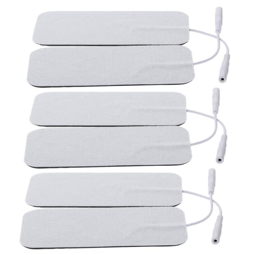 GOOHOCHY 6 Almohadillas Eléctricas de Tela No Tejida para Fisioterapia, Parches de Masaje Blanco, Baja Impedancia y Ajuste al Cuerpo, Paquete de 6 Unidades