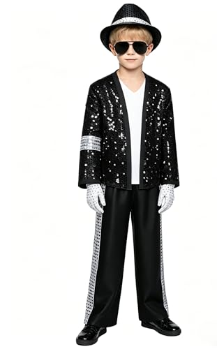 WPOYM Pop Super Star Costume Set with Accessories,Halloween Costume，80s 90s Retro Dance Disco Outfit for Stage Cosplay