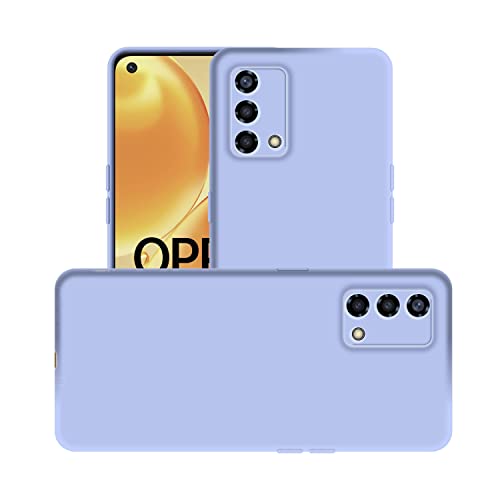 Image of Case Creation Liquid TPU Silicone Cover for Oppo F19 Soft Case,Anti-Dirty Slim Case Frosted Matte Cute Candy TPU Raised Bezel (Splash of Color) Back Case Cover for OppoF19 -Light Purple