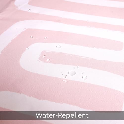 Image of Encasa XO Bathroom Shower Curtain 7 Feet with 10 Hooks | (72x84 in) Quick Dry Heavy Printed Polyester Fabric Bathroom Curtains Waterproof | Machine Washable, Mould & Mildew Resistant - Boho Maze Pink