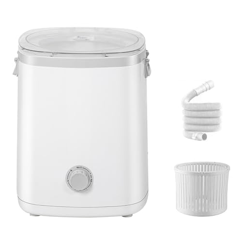 Small Portable Washing Machine 2 in 1, 15 L Single Barrel Fully Automatic Washing Machine with Timer Controlled Rotary Dryer for Underwear, Socks, Apartments, Dorms