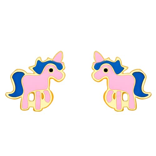 GIVA Silver Golden Pie Unicorn Kids Earrings |Gifts for Girlfriend, Birthday Gifts for Kids | With Certificate of Authenticity and 925 Stamp | 6... - Image 4