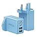 Suiwel 40W 4-Port USB C Fast Charger Plug UK Dual PD Power Adapter+QC Wall Plug, Multiport USB Plug Multi Type C Charging Plug for iPhone 17/16/15/14 Pro Max/Plus/13/12/11,Samsung, iPad, 2-Pack
