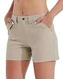 Willit Women's Golf Hiking Shorts Quick Dry Athletic Casual Summer Shorts with Pockets 4.5 in Khaki 10