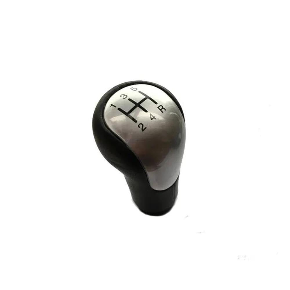 YDXHERTA for Ford Fiesta MK6 2002-2008 MT 5 6 Speed Black Silver Car Shift Gear Knob Handle Car Styling Auto Parts(5speed Silver)