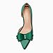 Womens Bow Heels Closed Pointed Toe Dress Shoes Stiletto Slip on Wedding Pumps, Green, Size 6