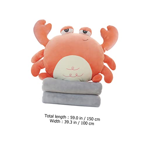 Tapis oreiller crabe animé couverture pliante climatisée bureau