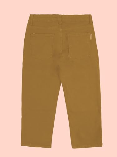 Image of KiddoPanti Boys 100% Cotton Twill Chinos Pant | Comfortable Regular Fit | 2 Side Pocket, 2 Back Pocket | Ankle Length | Back Elasticated Waistband with Button Zip Open Fly