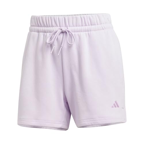 adidas Damen Essentials SMALL Logo Feel Cozy Shorts, Ice Lavender/Bliss Lilac, XL