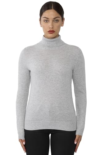 JENNIE LIU Women's 100% Pure Cashmere Long Sleeve Pullover Turtleneck