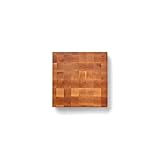 John Boos CCB Series Square Wooden Maple Cutting Board 12”x12” – 3” Thick, 13-lb Reversible Butcher Block with End-Grain & Finger Grips – Made in the USA