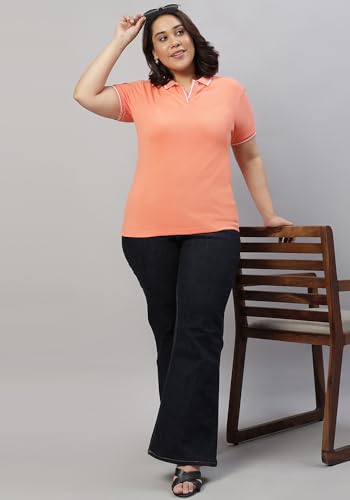 Image of Wear Your Opinion Women's Plus Size Tipped Collar Neck Polo Tshirt