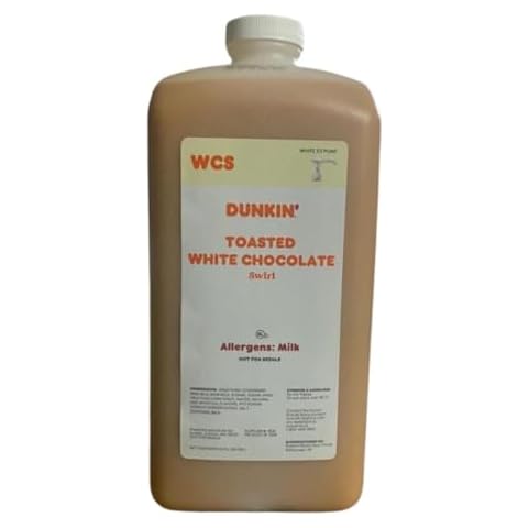 Dunkiin_Donuts Toasted White Chocolate Sauce-Swirl-Syrup 64 Oz Jug With eRaiyan Sticker (No Pump) Cover