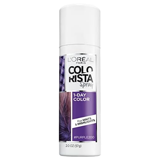 L'Oreal Paris Colorista 1-Day Washable Temporary Hair Color Spray, Purple, 2 Ounces