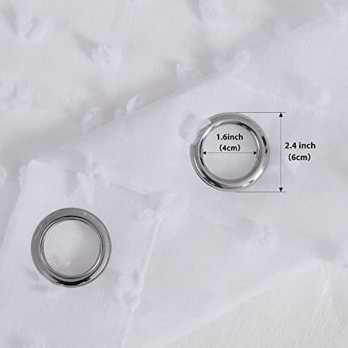Shabby Chic Sheer Curtains 84 Inch Length For Living Room Grommet Ring Top White Pom Pom Curtains Cute Butterfly Boho Semi Sheer Bedroom Window Panels For Girls Teen 42X84 Inches Long Set Of 2 #TOP2