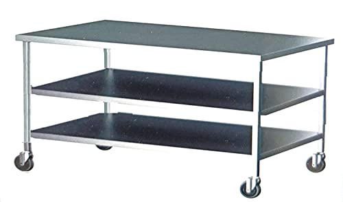 Image of Stainless Steel (SS Table, 45 x 26 inch x 34 inch (2 Under Shelf + Wheels))