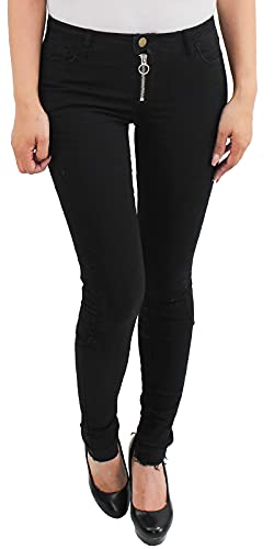 Sotala Damen Röhren Skinny Jeans Slim Fit Hose Röhrenjeans Stretchjeans Hüftjeans Schwarz Cover