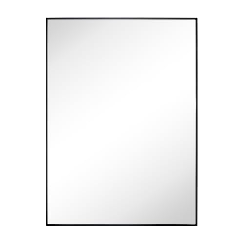 Image of TEHOME Black Bathroom Vanity Mirror with Squared Corners, 24x36'' Matt Black Rectangle Stainless Steel Metal Framed Mirror for Bathroom
