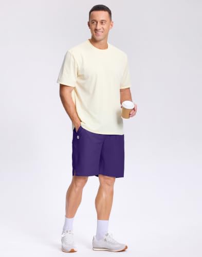 Image of GGJ Men's Lightweight Athletic Shorts with 2 Zipper Pockets 7 inch /9 inch /5 inch Gym Workout Running Quick Dry Tennis Shorts for Men