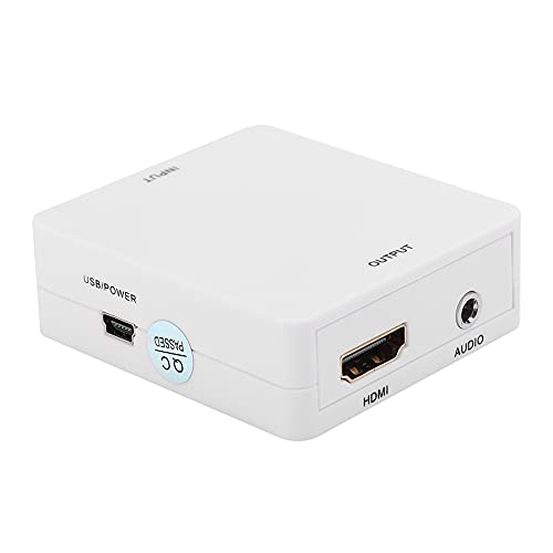 Convertisseur D'extracteur Audio, Convertisseur de Décodeur de Séparateur Audio Multifonction ABS HDMI vers HDMI pour Système Audio TV avec une Sortie HDMI et une Sortie Audio Analogique R / L(blanc)