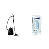 Sebo Airbelt K1 One Bodenstaubsauger, Kunststoff, Schwarz & 6629ER Filter-Box (8 Filtertüten) für airbelt K inkl. 8 Ultra-Bag Filtertüten 3-lagig mit Filterdeckel