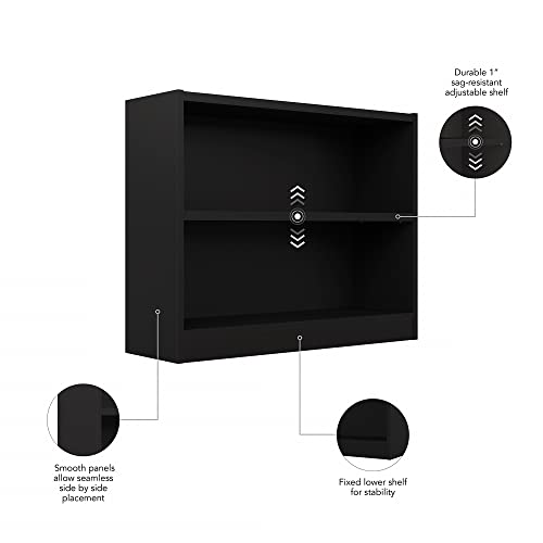 Bush Furniture Universal Small 2 Shelf Bookcase, Black #TOP3