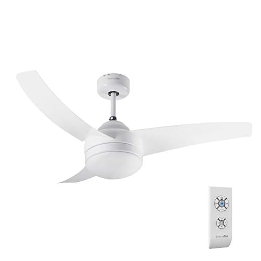UNIVERSALBLUE | Ventilador de Techo Blanco con Mando a Distancia | Luz | 3 velocidades |106 cm | 60W | Temporizador